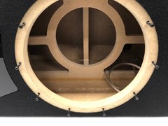 JL Audio 12W6v3 ported subwoofer box SPECIAL EDITION with black plexi port trim