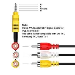 SZMXUCK AV Adapter,3 RCA to Input Adapter,Video 3.3 feet, White,Yellow