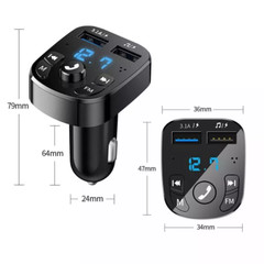 Bluetooth 5.0 Car Wireless FM Transmitter Adapter 2USB PD Charger AUX Hands-Free