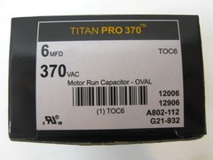 TOC6 Titan Pro 6 mfd uf 370 Volts Dual Motor Run Capacitor HVAC