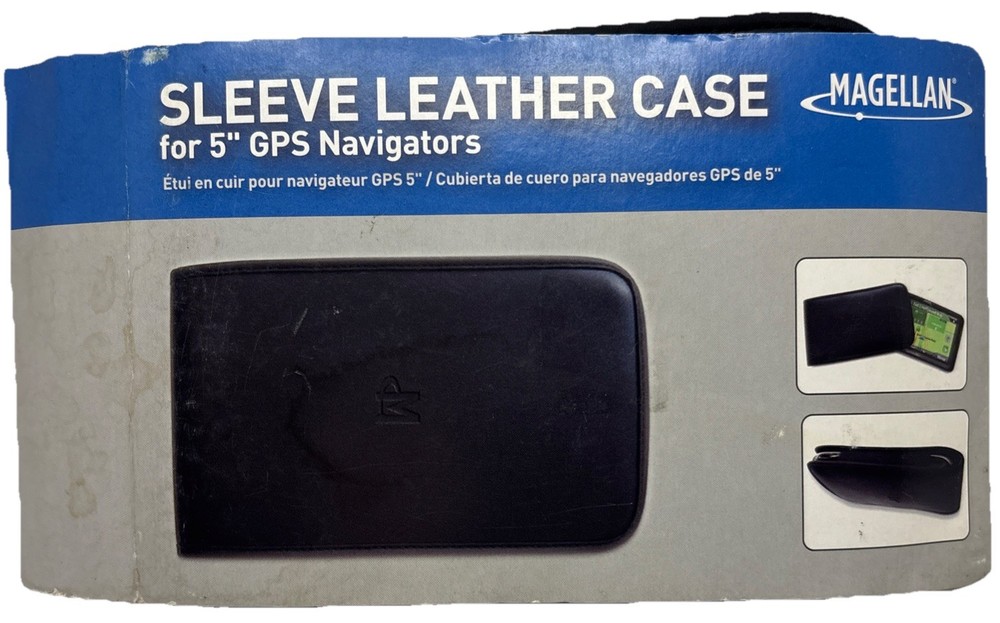 Magellan AN0113SGXXX Leather GPS Case—NO Sleeve—5″—Black—NEW—SHIPS IN 24 HOURS—
