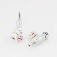 8pcs Rhodium Plated Locking Speaker Banana Plug Welding Free Audio Connector