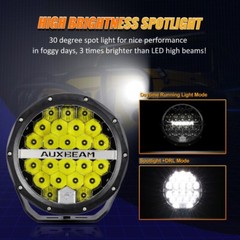 AUXBEAM 7″ 240W LED Work Lights Pods Bar Spot Driving Lamp + Protective Covers