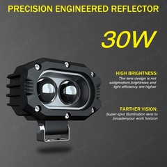 White 4″ LED Work Light Bar Spot Pods Fog Lamp Offroad Driving Truck SUV 4WD