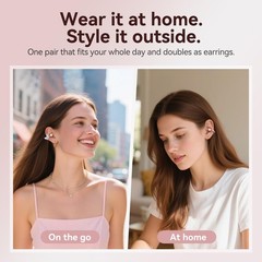 Gen2 Clip-On Open Ear Earbuds with Sparkle Butterfly Earrings, Earrings-On St…