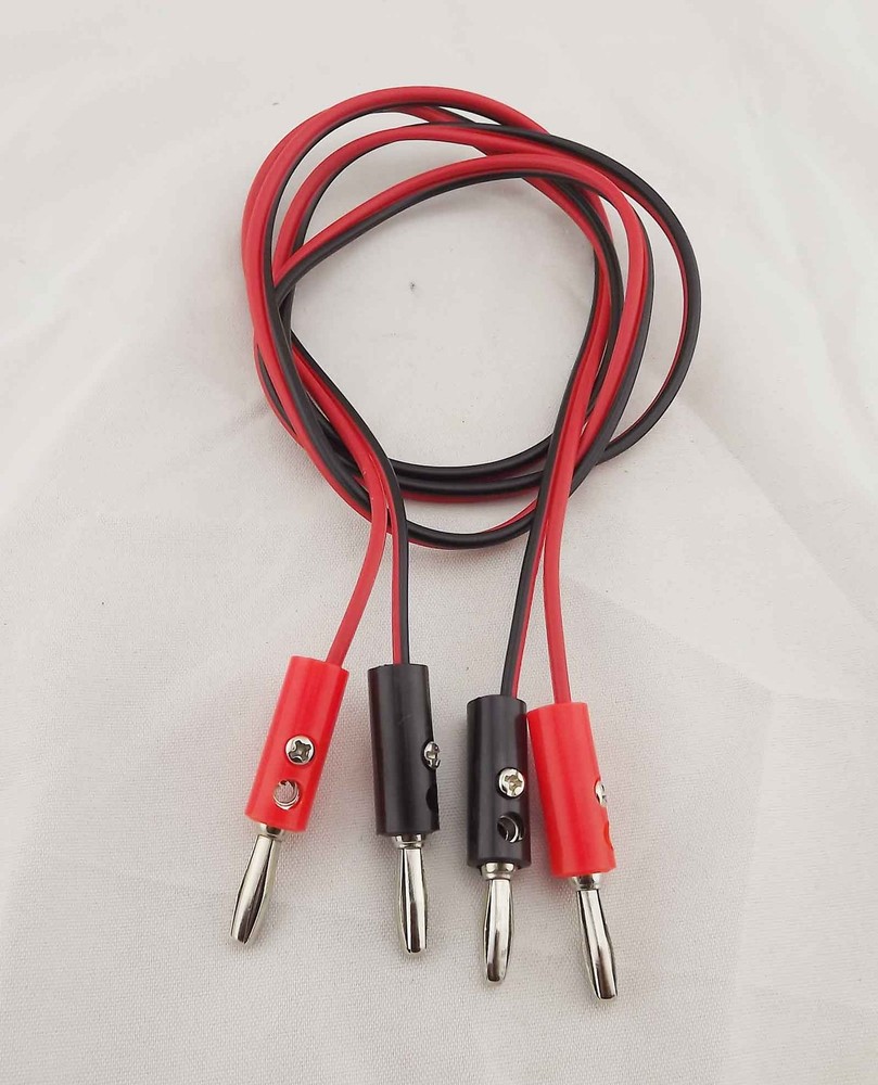 1 Set 4mm Banana Male Plug To Banana Male Plug Probe Cable Red & Black 1m/3ft