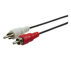 2-Pack GE 12ft RCA Audio Cable 2-RCA Male to Male Color Coded Black 34491