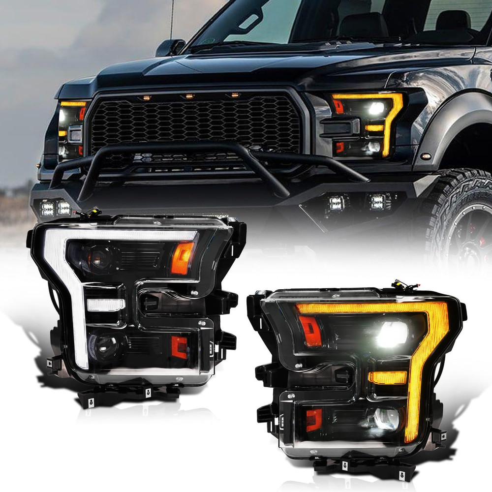 2015-2017 F150 2017-2020 Raptor Projector Headlight Pair–Compatible