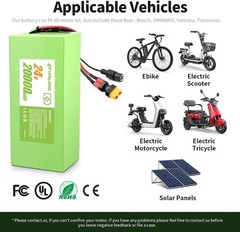 Green 24V 20AH li-ion battery PACK