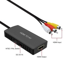 HDMI to AV RCA Composite Converter, 1080P Support for Roku Fire Stick PS4 Xbox C