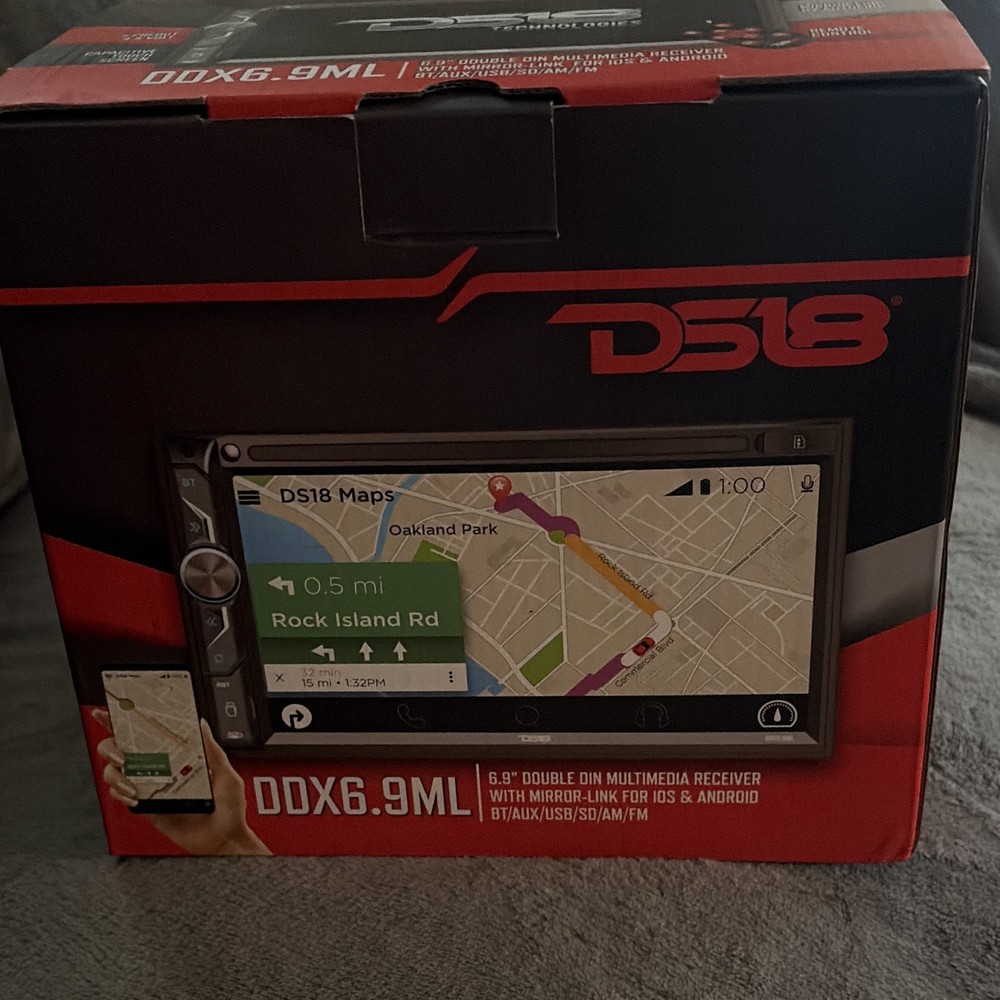 DS18 DDX6.9ML 6.9in 2 DIN Multimedia Receiver Touchscreen BT USB AUX SD