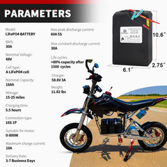48V Lithium LiFePO4 16Ah Batterie for Motor.DIY Projects and Outdoor Equipment。