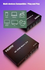 4K 60hz HDMI Matrix 2×4 2 In 4 Out Switch Splitter PC TV Audio Video Converter