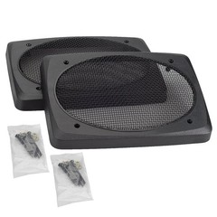 Speaker Grills Black Wire Mesh Durable ABS Plastic Frame Pair 6″x9″
