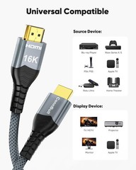 ConnBull 16K HDMI Cable 1.64 FT Ultra High Speed for 4K 8K Gaming