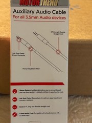 6 foot Auxiliary Audio Cable for all 3.5mm audio devices. (New in Box)