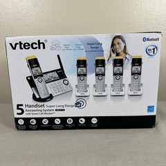 VTech 5 Handset Phone System Silver IS8151-5 Super Long Range Bluetooth NEW