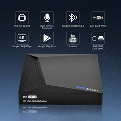 Premium 2026 NEWEST 6K UHD WE2USAT K3 PRO 6K Smart TV Box WIFI 6 US