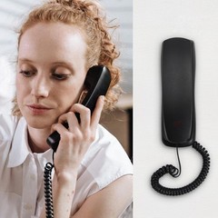 Black Corded Telephone Landline Phone for Home Office Desk Wall Mountable D3W1