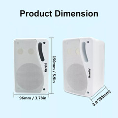 2*Herdio Marine 3.5 Inches Outdoor Speakers Wired 200W 3 Way Wall Mount Speakers