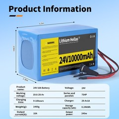 24V10Ah Rechargeable Li-ion Battery 7S4P With Charger For DIY 24V Devices