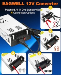 Universal 110V to 12V AC/DC Power Converter, 30A, 360W with Smart Cooling