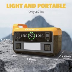 550W Portable Power Inverter Compatible with Dewalt Hercules 20V Battery Camping