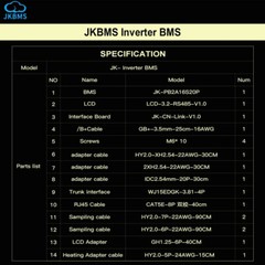 JK Smart Inverter BMS 8-16S 100-200A For Family Energy Storage Solar System Lot