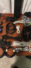 BOX OF ELECTRONICS CABLES ETHERNET, HDMI , USB TYPE C