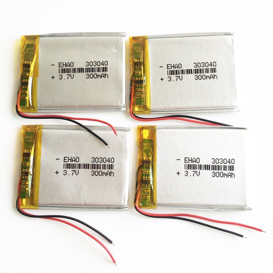 4 x 300mAh 303040 3.7V Li-po Polymer Rechargeable Battery for Mp3 Radio GPS PAD