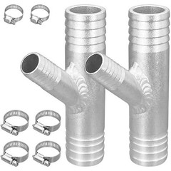 1 Set 1 Inch to 5/8 Aluminum Cab Heater Y Fitting Compatible with Utv Sxs Rzr