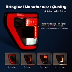 LED Tail Lights Compatible with Ford F150 2021 2022 2023 Raptor with Blind Spot
