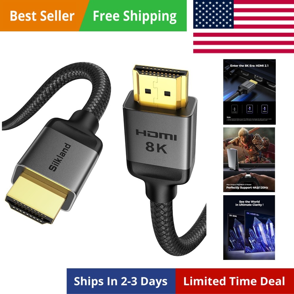 HDMI 2.1 Cable 20FT, [4K@240Hz 144Hz 120Hz, 8K@60Hz] 1440P Ultra High Speed H…