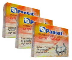 Lot of 3 Pansat 4×1 DiSEqC 1.0 Model 4x1W Premium Wideband Satellite Switch FTA