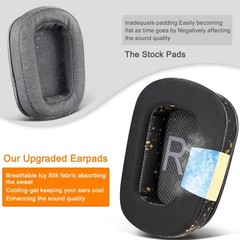 SOULWIT Ear Pads for Logitech G Headsets Black Gold