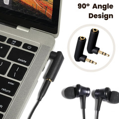 3.5Mm Angle Male to Female Audio Adapter, 2 Pcs 90 Degree 1/8 Inch TRS Male