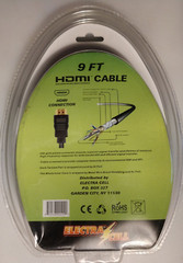 Electra Cell HDMI 9 Foot Audio Video Cable 24k Gold Plated Connectors