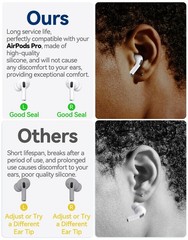 4 Pairs Silicone Replacement Ear Tips for AirPods Pro 2019 AirPods Pro 2
