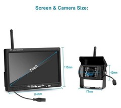 7″ 2 Camer Wireless Monitor IR Night Vision Backup Camera for Truck Caravan RV