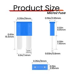 45Pcs Micro2 Automotive Blade Fuses 32V Assortment Kit 2A 3A 5A 30A