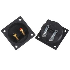 50mm Round Speaker Terminal Cup Gold Binding Post Subwoofer Box Connector Panel