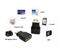NEW Mini HDMI Male to Standard HDMI Female Adapter Gold Plated HDTV 4K 1080p 3D