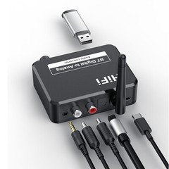 Converter AUX 2 RCA Bluetooth 5.0 Receiver Digital Optical to Analog DAC Audio
