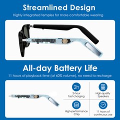 Bluetooth Smart Glasses with Speakers Eyewear Music translator Headphones Green