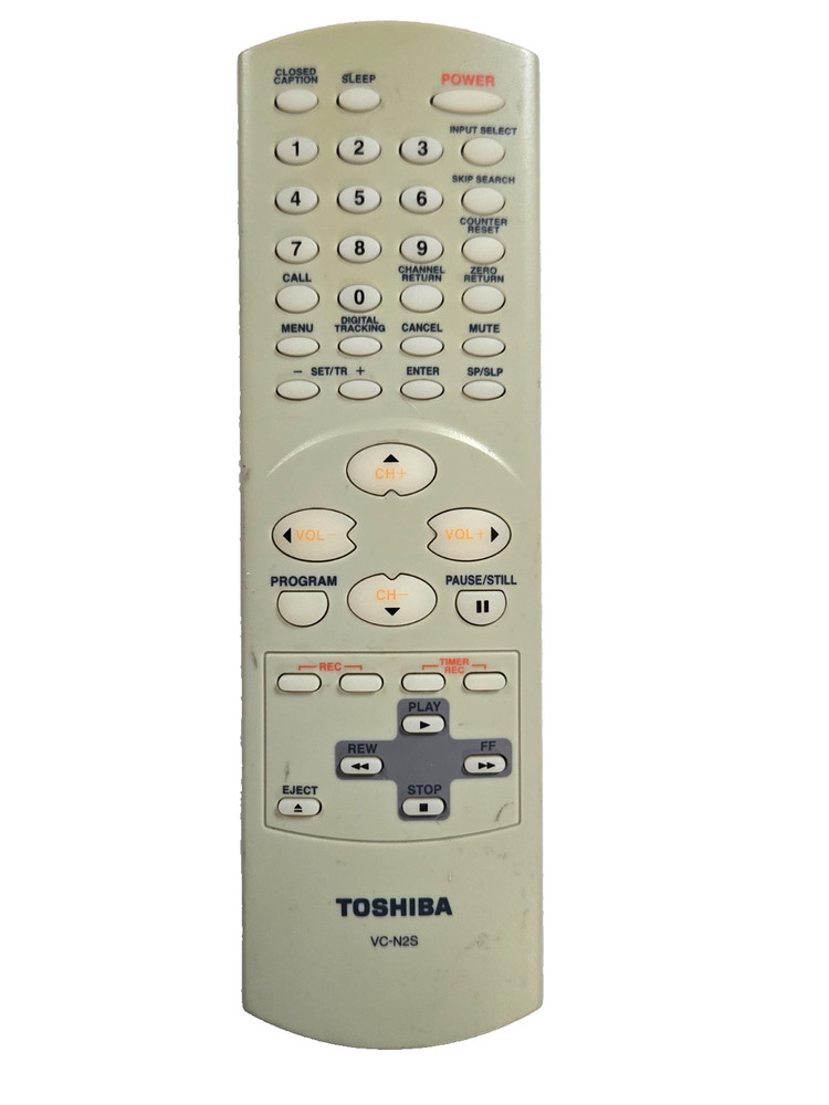 TOSHIBA VC-N2S TV/VCR Combo Remote Control MV13N2, MV19N2, MV19N2/W, MV13N2 /W