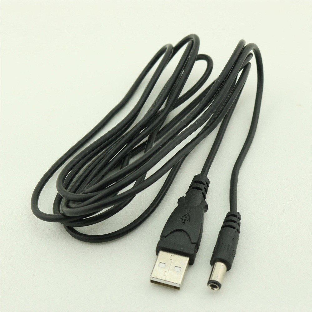 USB 2.0 Type A Male to 5.5mm x 2.5mm DC Power Male Plug Connector Cable 6ft 2m
