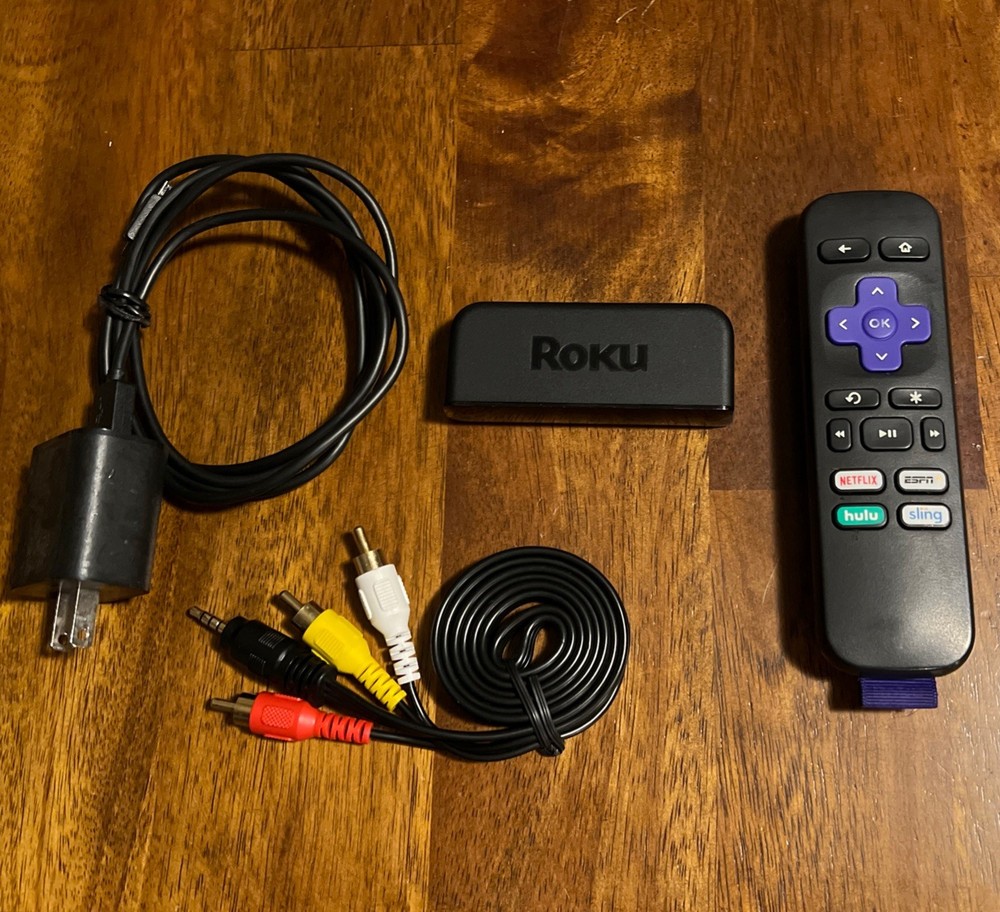 Roku Express 3910X CRT Streaming Composite Output w/ Cables and Remote