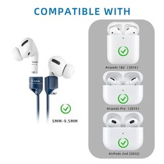 Magnetic Anti-Lost Straps for AirPods,4 Pack Ultra Black/White/Grey/Blue