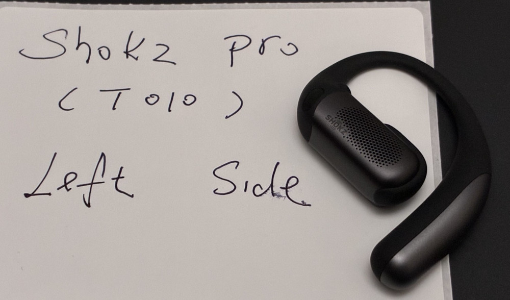 Shokz – OpenFit Pro (T010) -True Wireless Earbuds Black – Left Side