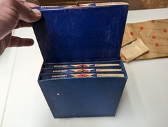 VINTAGE Teac Soundcraft Pullout Box Tray 5-Drawer Blue PARTS REPAIR USA